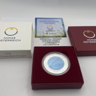 25 Euro Niob Silber Österreich 2010 Erneuerbare Energie