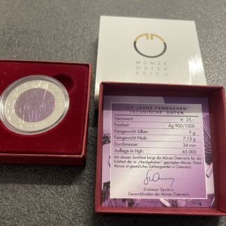 25 Euro Niob Silber Österreich 2005 Fernsehen