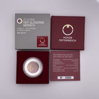 25 Euro Niob Silber Österreich 2020 Gläserne Mensch