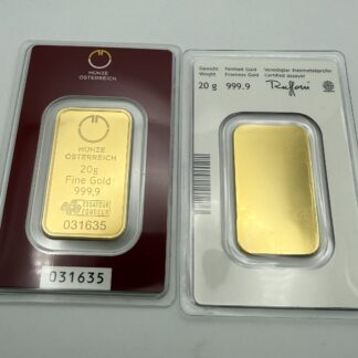 20 Gramm Goldbarren Münze Österreich Prägebarren