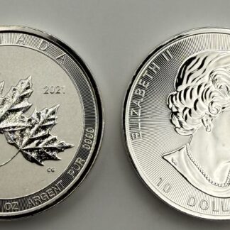 2 Oz Silber Canada TWIN MAPLE LEAFS 2021 $10 bu